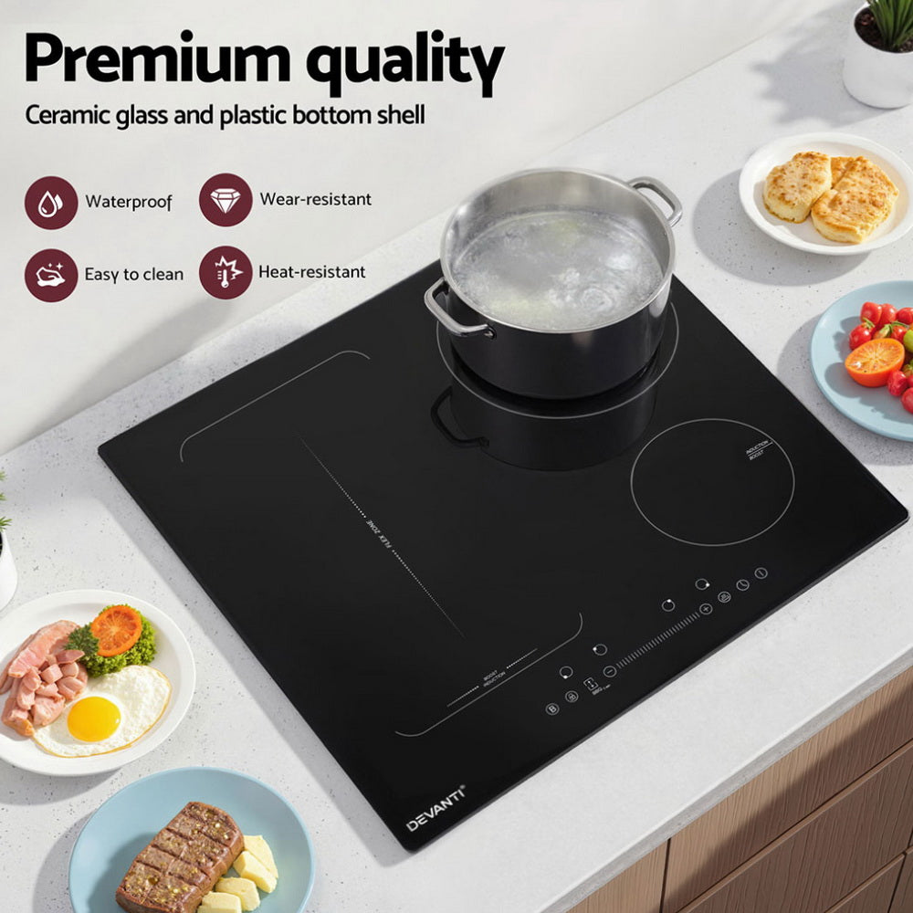 Devanti Induction Cooktop 60cm Electric Cooker-Appliances > Kitchen Appliances > Cooktops &amp; Stoves-PEROZ Accessories