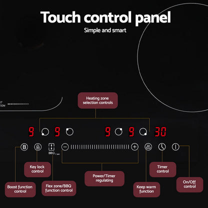 Devanti Induction Cooktop 60cm Electric Cooker-Appliances > Kitchen Appliances > Cooktops &amp; Stoves-PEROZ Accessories