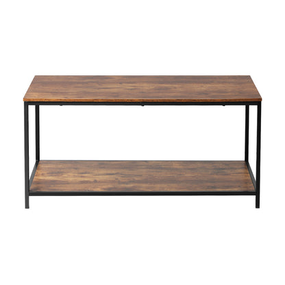 Oikiture Coffee Table Side Table Storage Rack Shelf 2-Tier Industrial Furniture-Coffee Tables-PEROZ Accessories