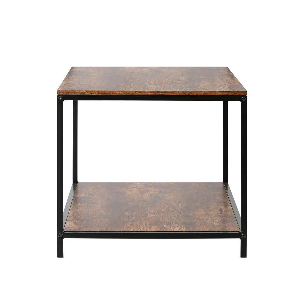 Oikiture Coffee Table Side Table Storage Rack Shelf 2-Tier Industrial Furniture-Coffee Tables-PEROZ Accessories