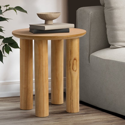 Oikiture Coffee Table Side End Tables Round Wooden-Coffee Tables-PEROZ Accessories