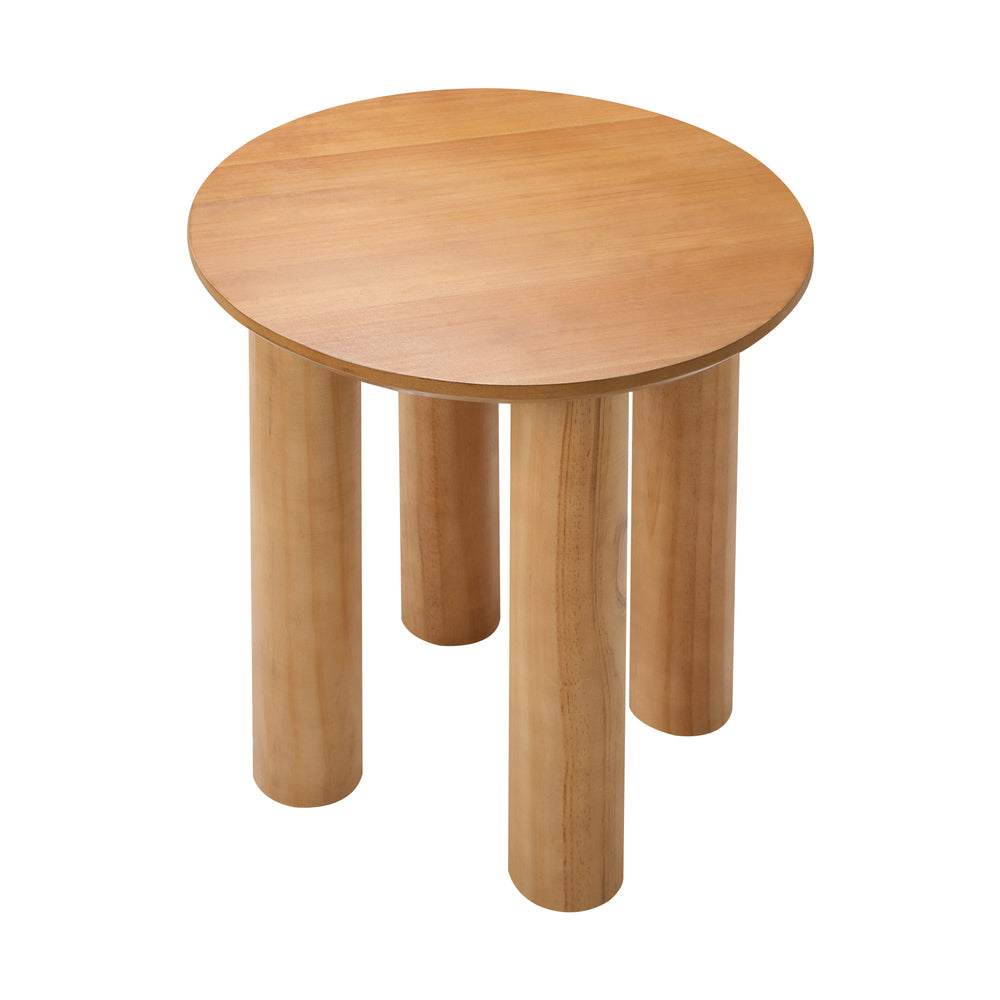 Oikiture Coffee Table Side End Tables Round Wooden-Coffee Tables-PEROZ Accessories