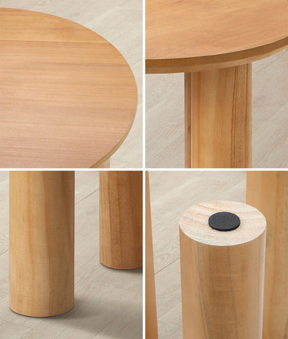 Oikiture Coffee Table Side End Tables Round Wooden-Coffee Tables-PEROZ Accessories