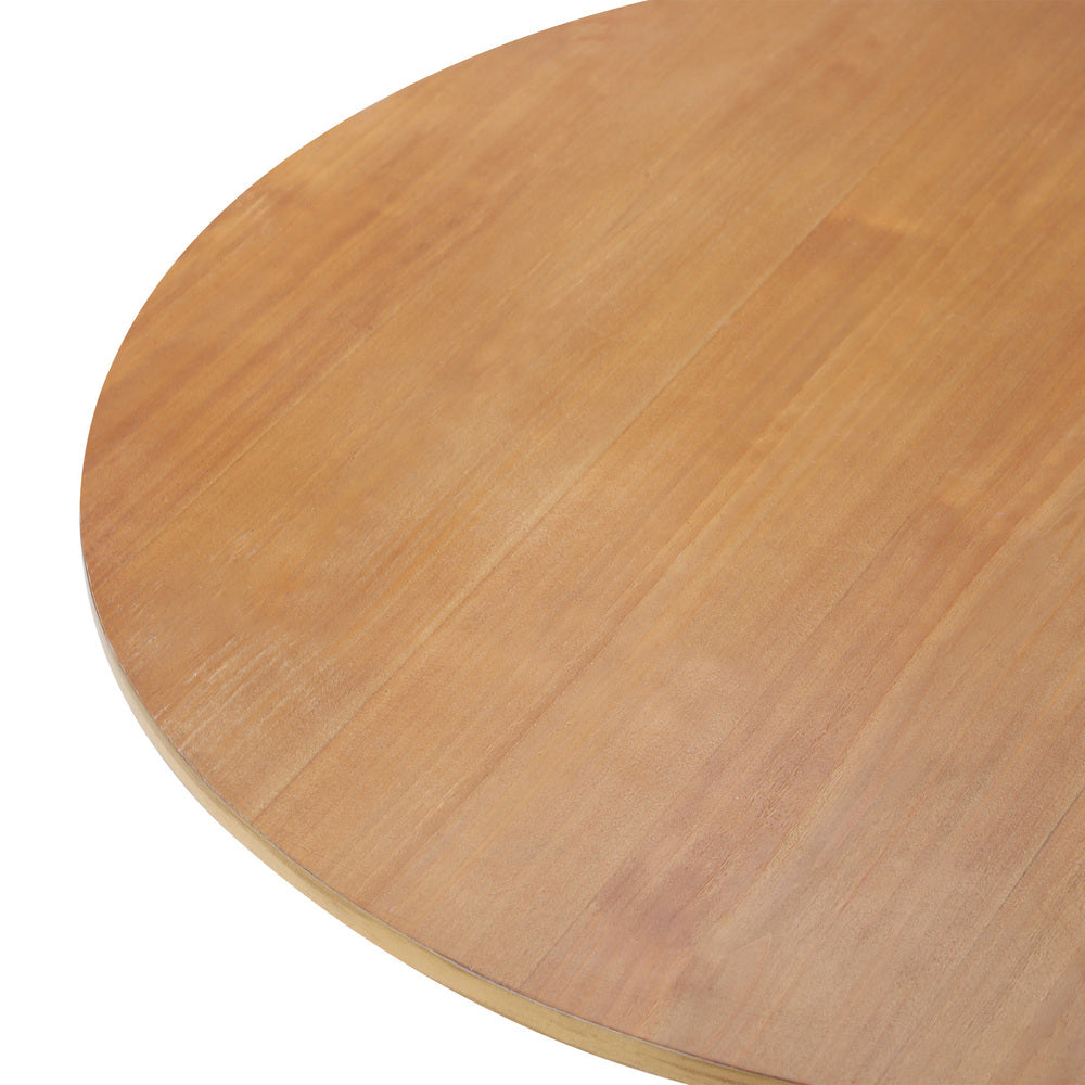 Oikiture Coffee Table Round Side End Tables Wooden Natural-Coffee Tables-PEROZ Accessories
