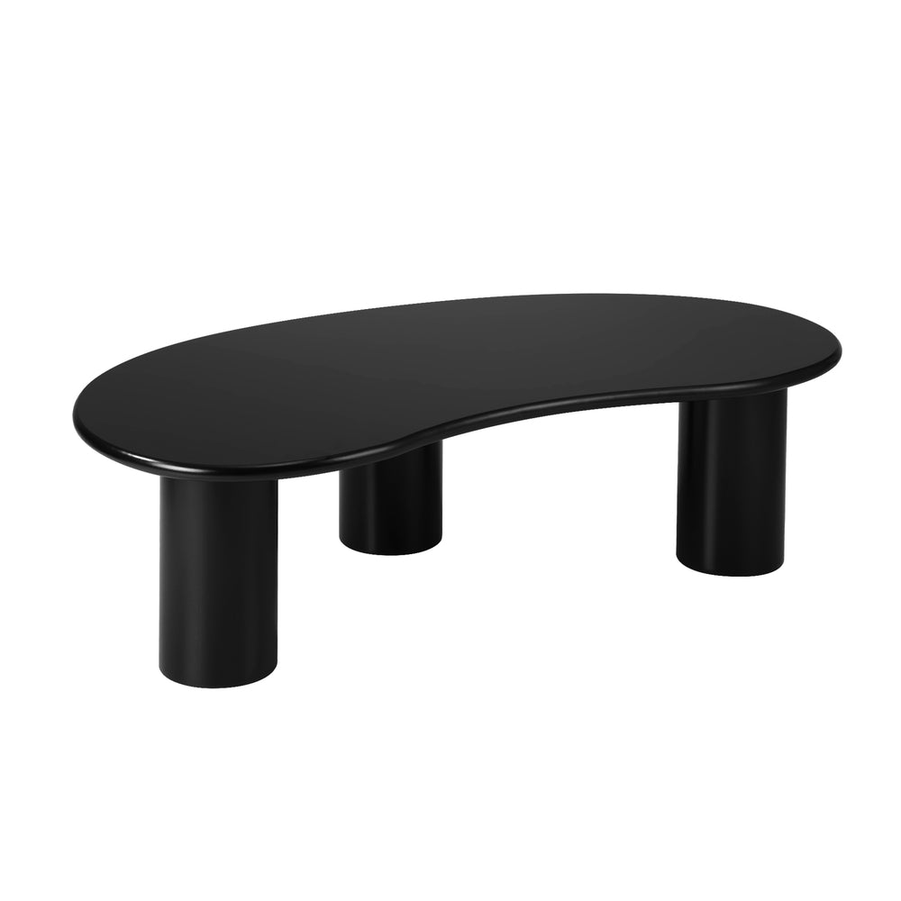 Oikiture Coffee Table Cafe Desk Irregular Black-Coffee Tables-PEROZ Accessories