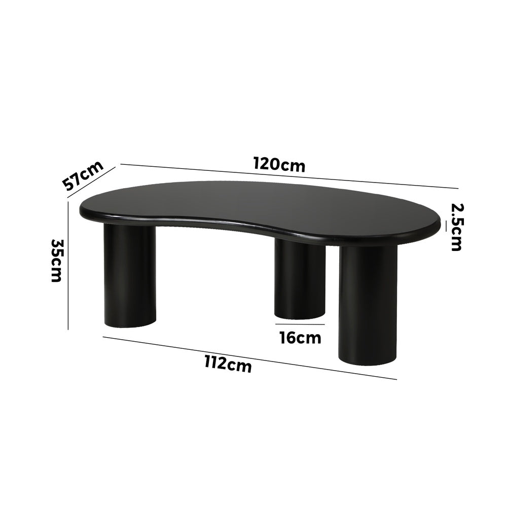 Oikiture Coffee Table Cafe Desk Irregular Black-Coffee Tables-PEROZ Accessories