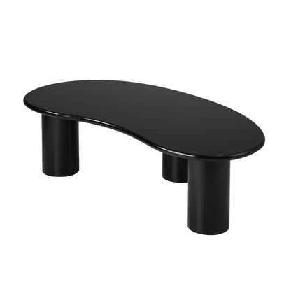 Oikiture Coffee Table Cafe Desk Irregular Black-Coffee Tables-PEROZ Accessories