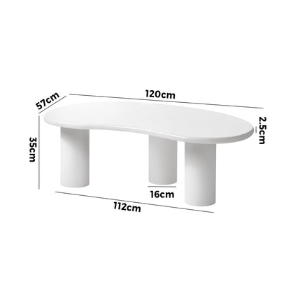 Oikiture Coffee Table Side Tables Living Room Irregular White-Coffee Tables-PEROZ Accessories
