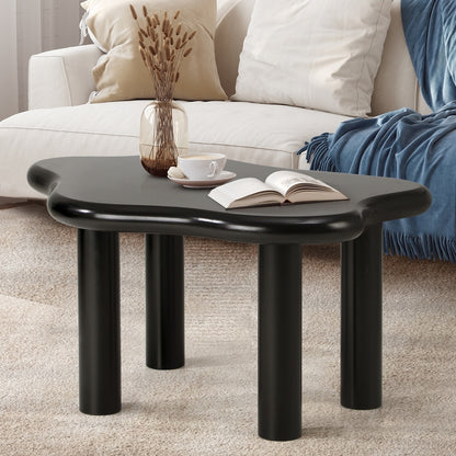 Oikiture Coffee Table Side Tables Black Irregular-Coffee Tables-PEROZ Accessories