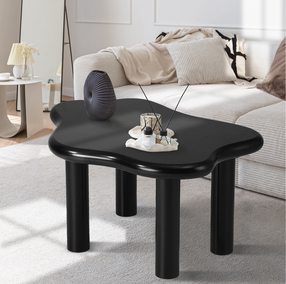 Oikiture Coffee Table Side Tables Black Irregular-Coffee Tables-PEROZ Accessories