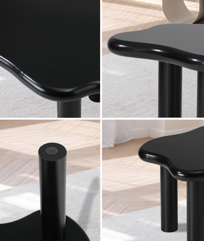 Oikiture Coffee Table Side Tables Black Irregular-Coffee Tables-PEROZ Accessories