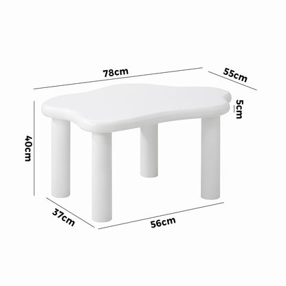 Oikiture Coffee Table Side Tables Living Room White Irregular-Coffee Tables-PEROZ Accessories