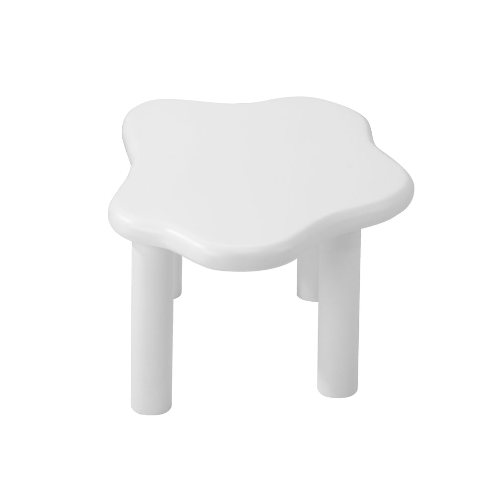 Oikiture Coffee Table Side Tables Living Room White Irregular-Coffee Tables-PEROZ Accessories