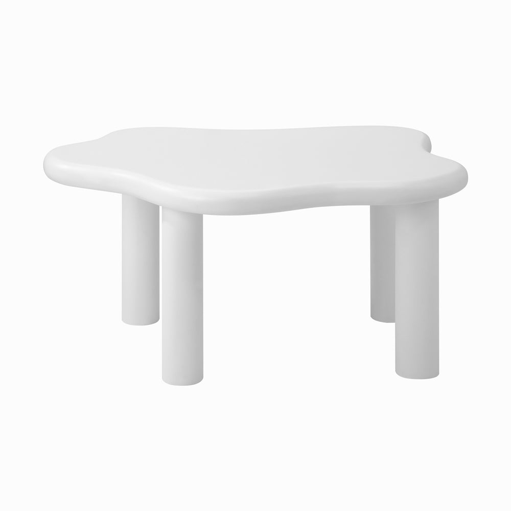 Oikiture Coffee Table Side Tables Living Room White Irregular-Coffee Tables-PEROZ Accessories