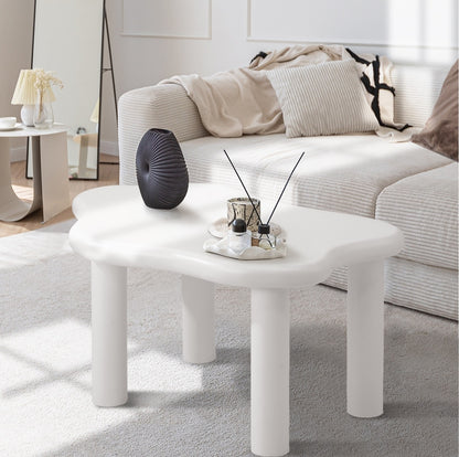 Oikiture Coffee Table Side Tables Living Room White Irregular-Coffee Tables-PEROZ Accessories