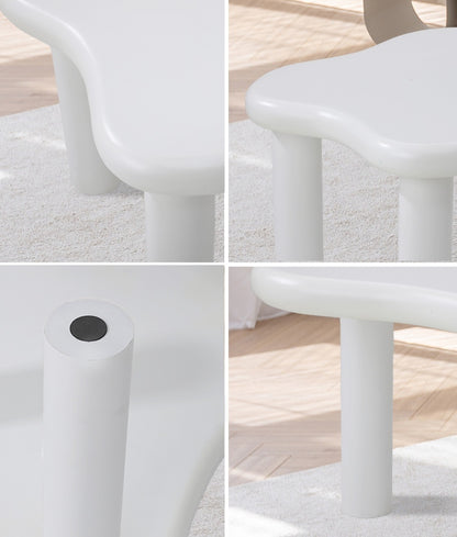 Oikiture Coffee Table Side Tables Living Room White Irregular-Coffee Tables-PEROZ Accessories