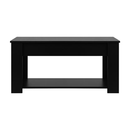 Oikiture Coffee Table with Lift Up Top and Storage Space, Wooden Side Table Black-Coffee Tables-PEROZ Accessories
