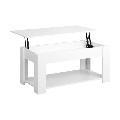 Oikiture Coffee Table with Lift Up Top and Storage Space, Wooden Side Table White-Coffee Tables-PEROZ Accessories