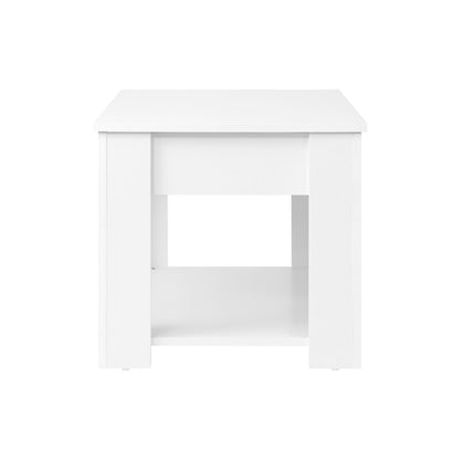 Oikiture Coffee Table with Lift Up Top and Storage Space, Wooden Side Table White-Coffee Tables-PEROZ Accessories