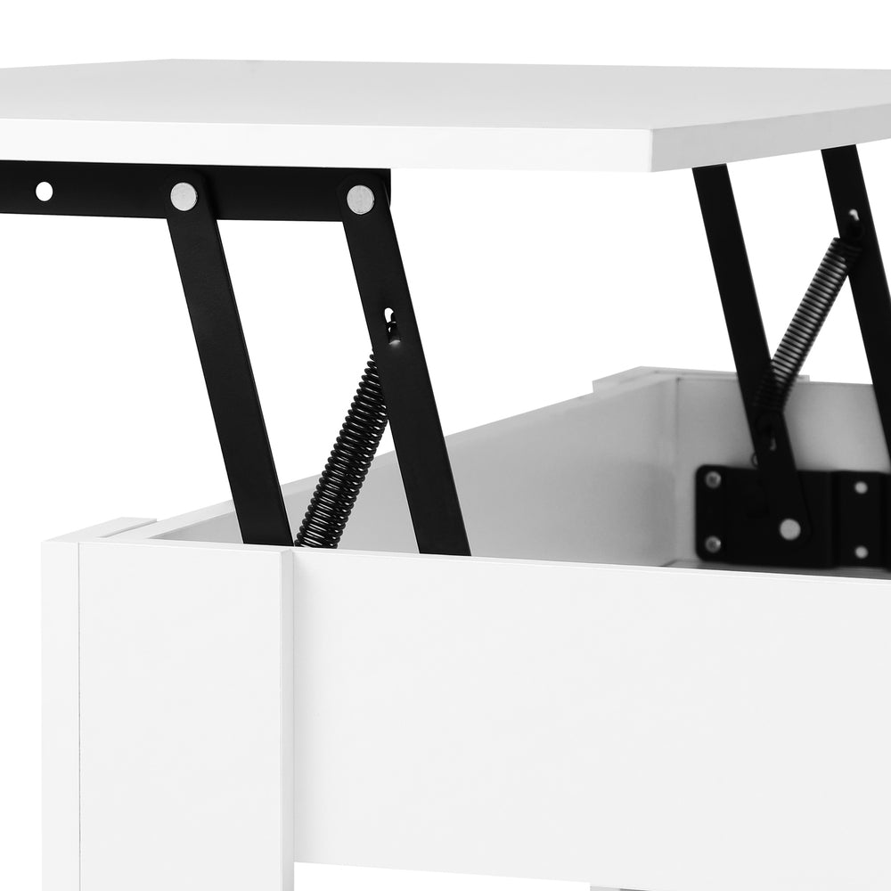 Oikiture Coffee Table with Lift Up Top and Storage Space, Wooden Side Table White-Coffee Tables-PEROZ Accessories