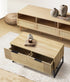 Oikiture Coffee Table with Storage Drawers Wooden Natural-Coffee Tables-PEROZ Accessories