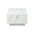 Oikiture Coffee Table Cafe Desk Marble Effect Wooden White-Coffee Table-PEROZ Accessories