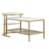 Oikiture Nesting Coffee Table Set of 2 Detachable Faux Marble Top-Coffee Table-PEROZ Accessories