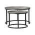 Oikiture Set of 2 Coffee Table Round Marble Nesting Side End Table Grey & Black-Coffee Tables-PEROZ Accessories