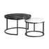 Oikiture Nesting Coffee Table Round Marble Black&White-Coffee Tables-PEROZ Accessories