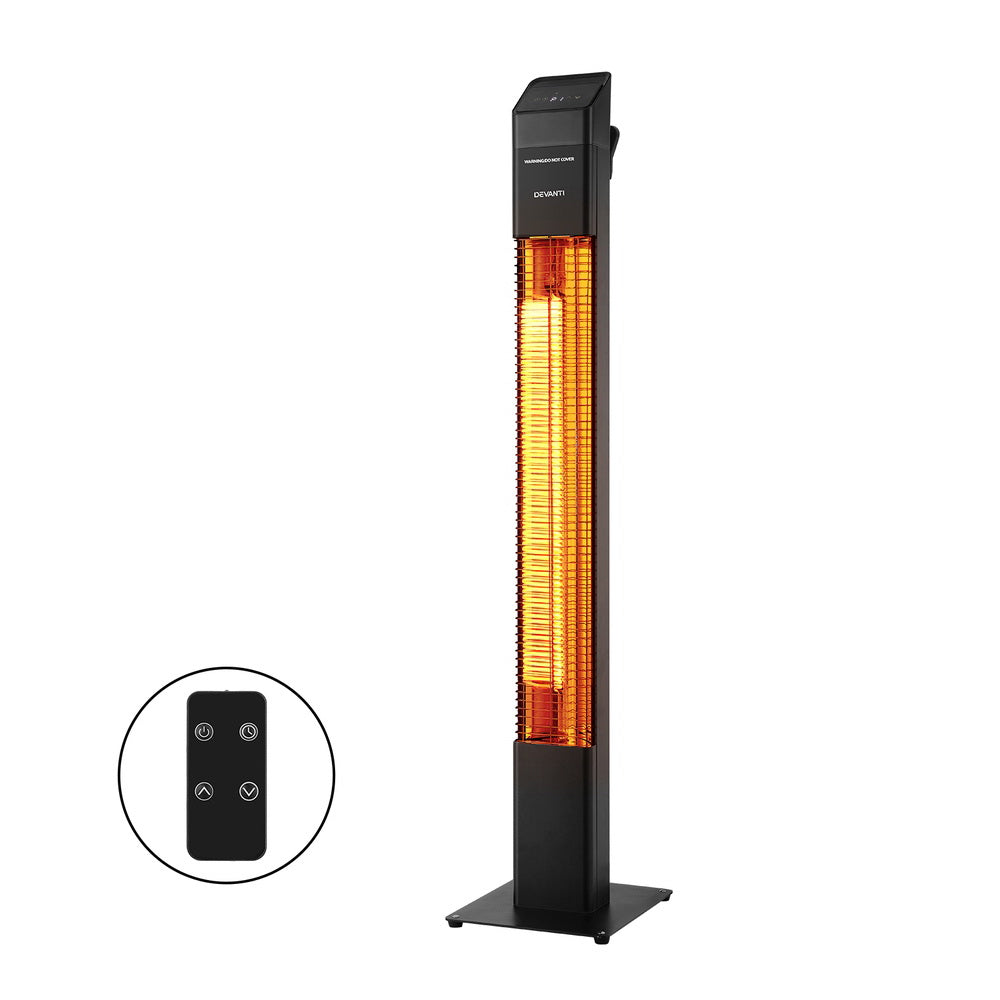 Devanti Radiant Tower Heater Electric Portable Remote Control 2000W Heating-Appliances &gt; Heaters-PEROZ Accessories