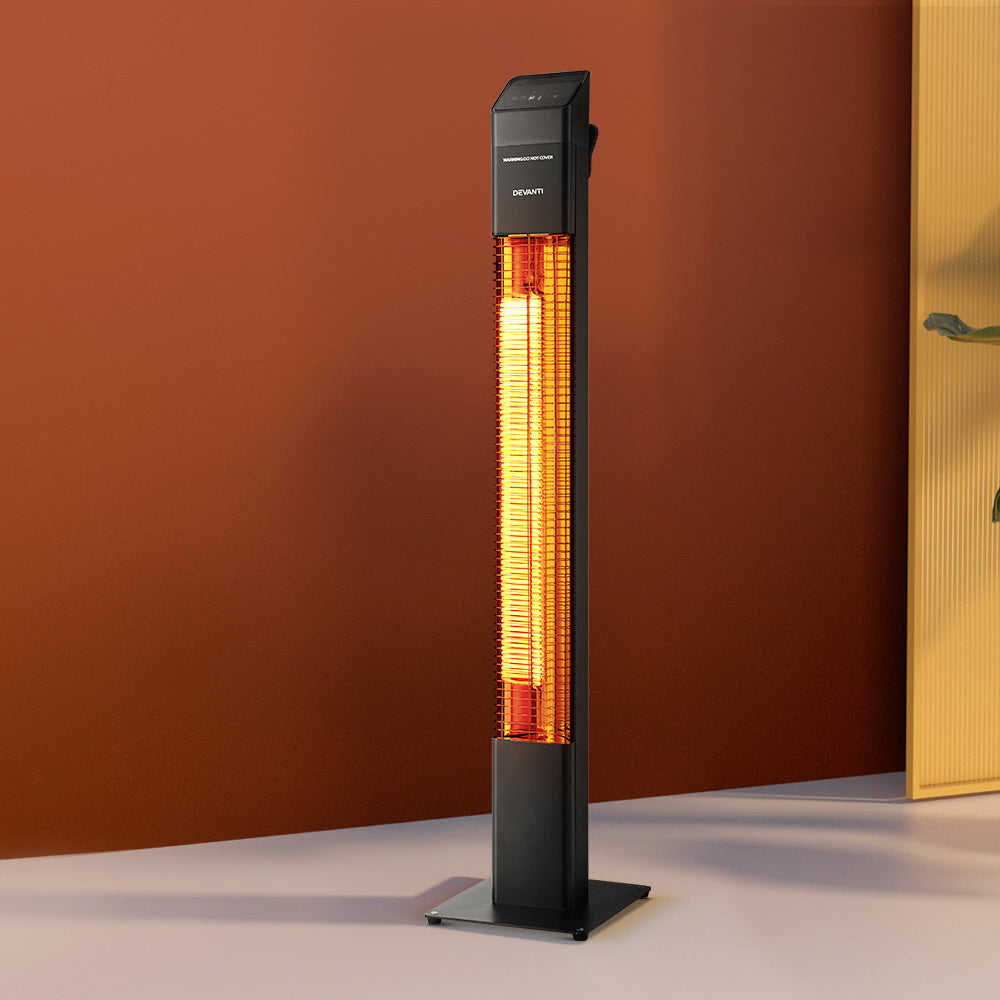 Devanti Radiant Tower Heater Electric Portable Remote Control 2000W Heating-Appliances &gt; Heaters-PEROZ Accessories
