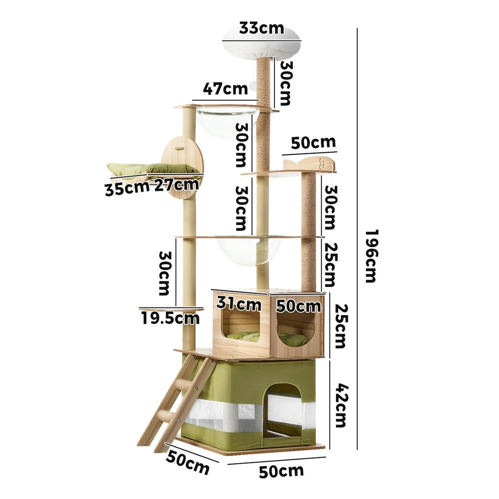 Alopet Cat Tree Tower Scratching Post 196cm Condo House Bed Furniture-Cat Tree-PEROZ Accessories