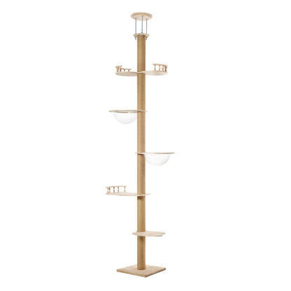Alopet Cat Tree Wood Tower Scratching 300cm Post Floor to Ceiling-Cat Tree-PEROZ Accessories