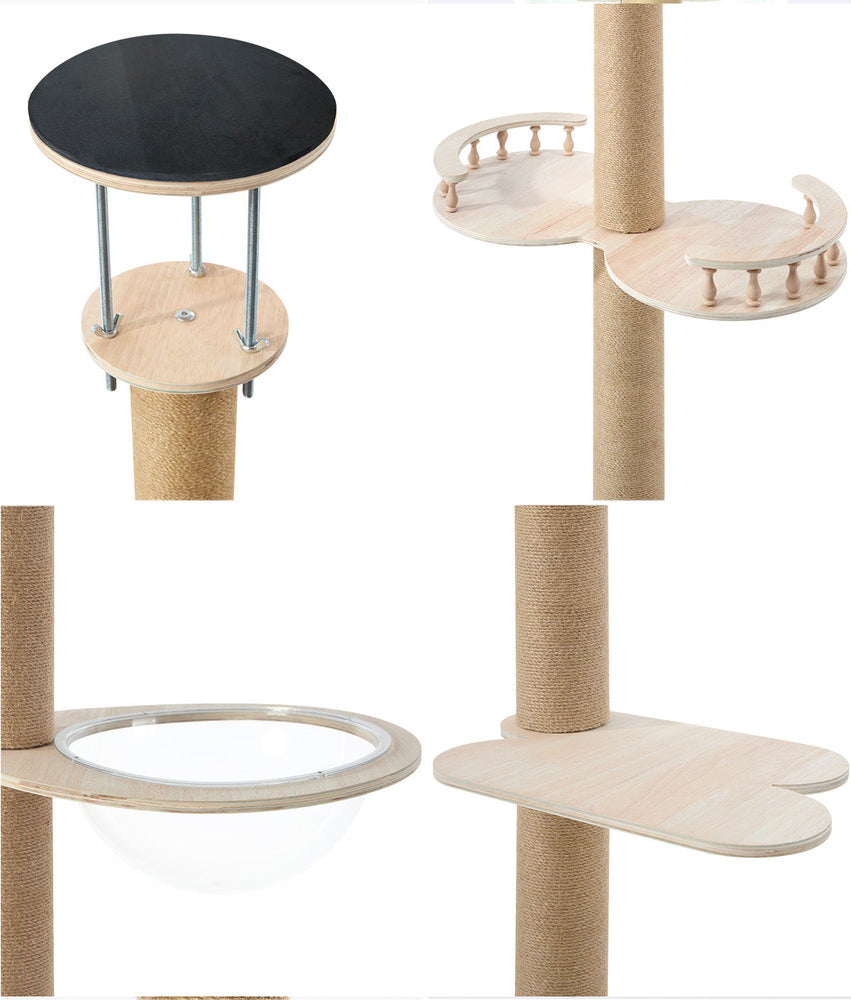 Alopet Cat Tree Wood Tower Scratching 300cm Post Floor to Ceiling-Cat Tree-PEROZ Accessories