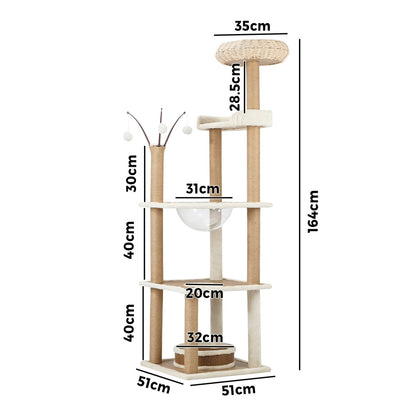 Alopet Cat Tree Rattan Cat Scratching Post 164CM-Cat Tree-PEROZ Accessories