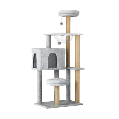 Alopet 140cm Cat Tree, Grey Cat Tower Cat Scratching Post-Cat Trees-PEROZ Accessories