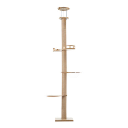 Alopet Cat Tree Wood Tower Scratching 270cm Post Floor to Ceiling-Cat Tree-PEROZ Accessories