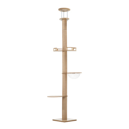 Alopet Cat Tree Wood Tower Scratching 270cm Post Floor to Ceiling-Cat Tree-PEROZ Accessories