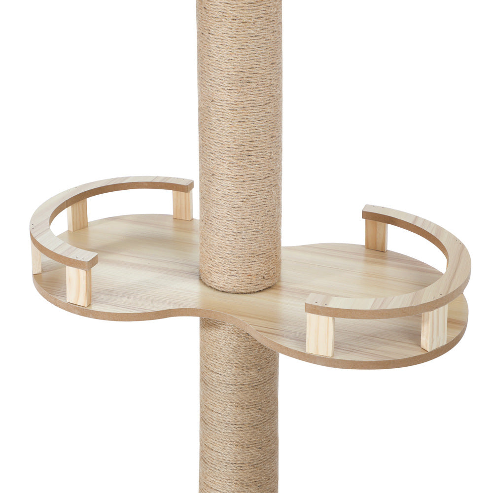 Alopet Cat Tree Wood Tower Scratching 270cm Post Floor to Ceiling-Cat Tree-PEROZ Accessories