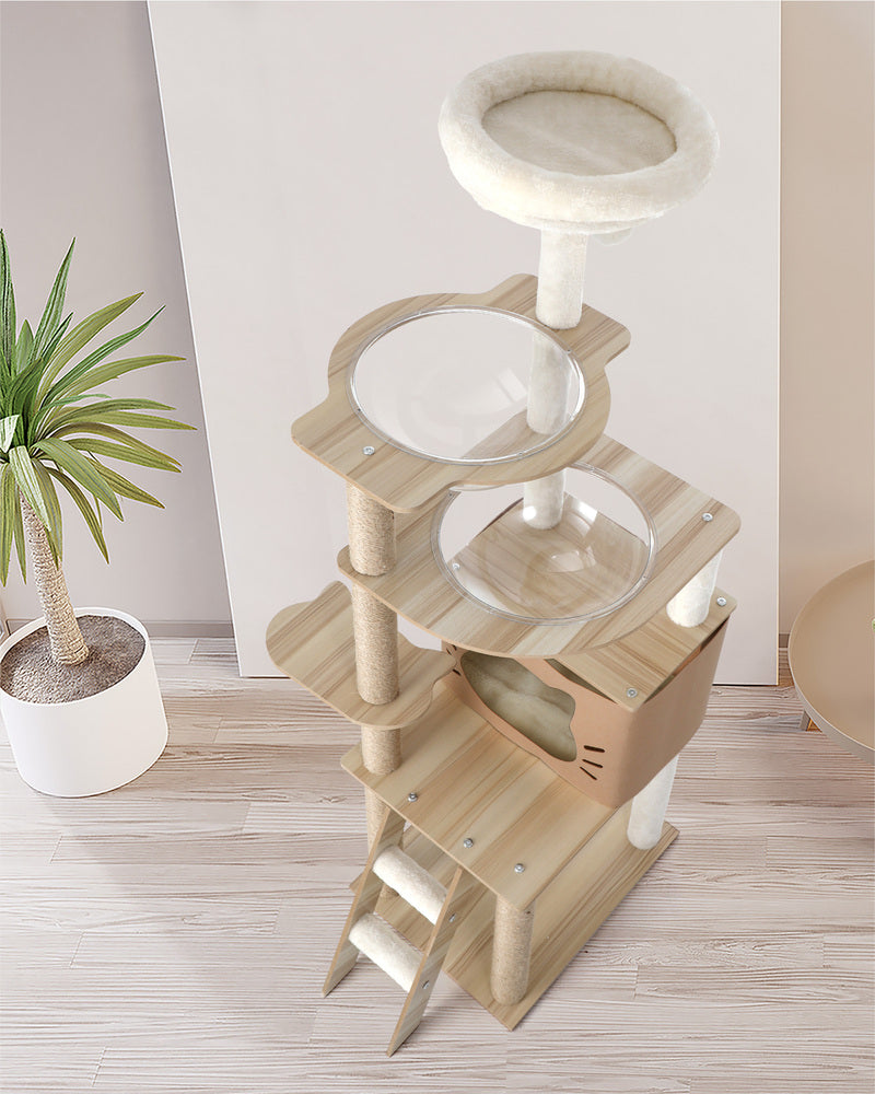Alopet Cat Tree Wood Scratcher Condo Detachable House-Cat Trees-PEROZ Accessories
