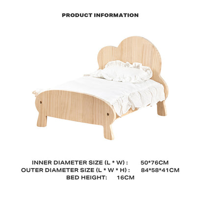 Cat Dog Wooden Bed Pet Sofa for Small Pet Wood Frame Beds With Bedding-Pet Care > Dog Supplies > Dog Beds-PEROZ Accessories