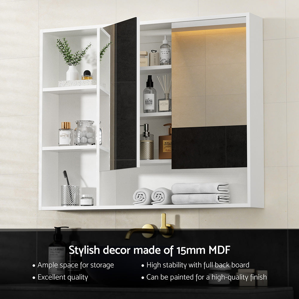 Cefito Bathroom Mirror Cabinet 100CM Vanity Medicine Wall Mounted Storage White-Furniture > Bathroom > Bathroom Cabinets, Cupboards &amp; Storage-PEROZ Accessories
