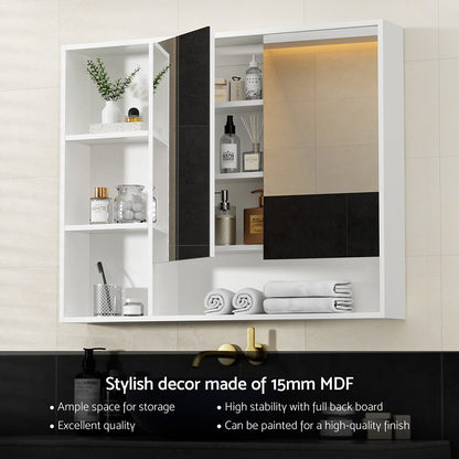 Cefito Bathroom Mirror Cabinet 100CM Vanity Medicine Wall Mounted Storage White-Furniture > Bathroom > Bathroom Cabinets, Cupboards &amp; Storage-PEROZ Accessories
