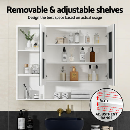 Cefito Bathroom Mirror Cabinet 100CM Vanity Medicine Wall Mounted Storage White-Furniture > Bathroom > Bathroom Cabinets, Cupboards &amp; Storage-PEROZ Accessories