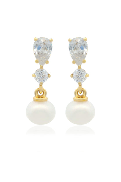 CHIC NOEL FRESHWATER PEARL PYRMONT EARRINGS GOLD-PEROZ Accessories