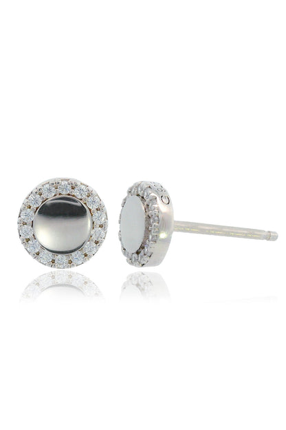 CHIC NOEL HIGH SHINE STUD EARRINGS SILVER-PEROZ Accessories