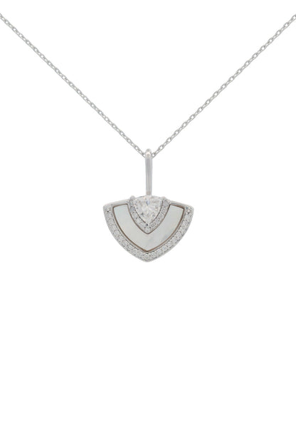 CHIC NOEL MOTHER OF PEARL FAN PENDANT SILVER-PEROZ Accessories