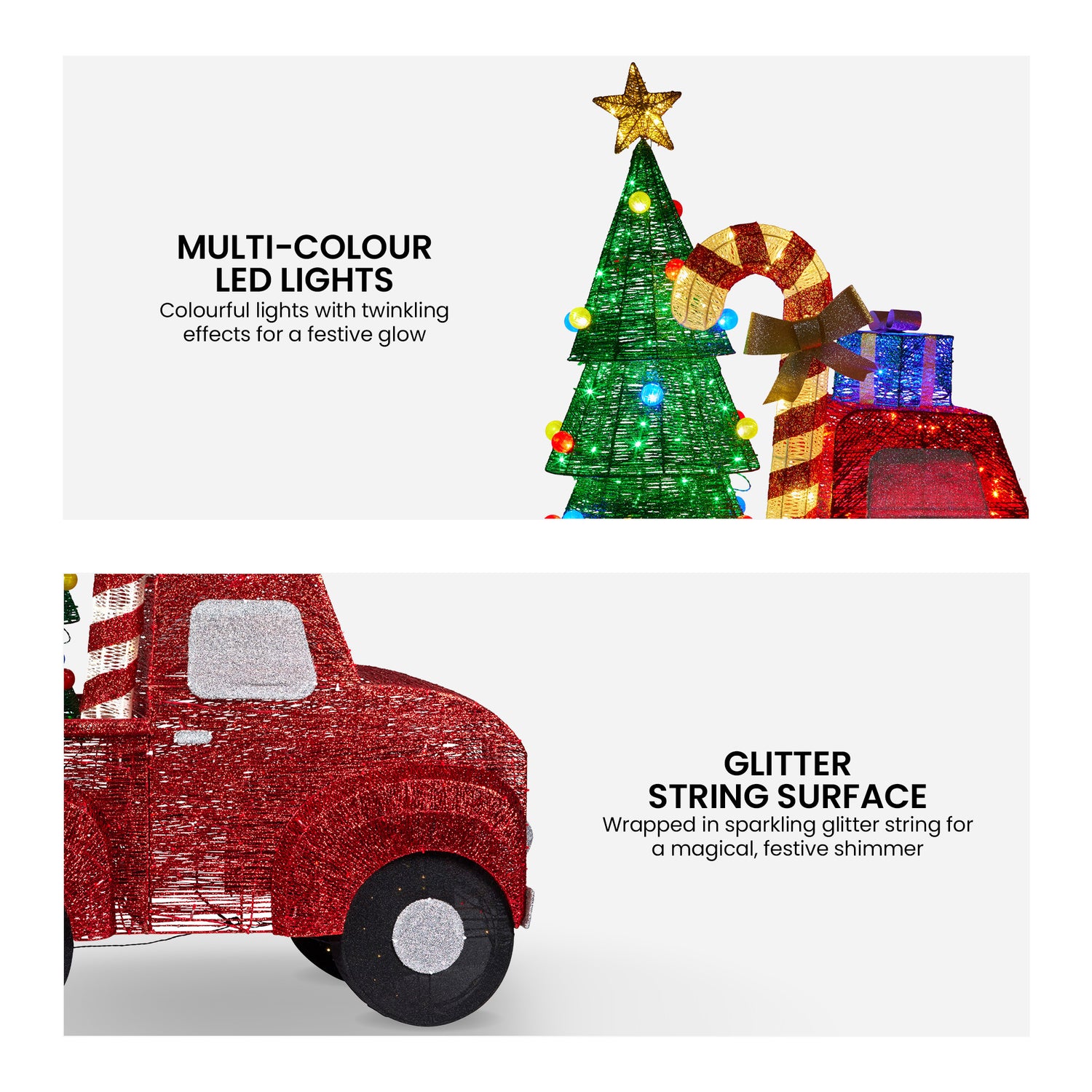 Christabelle 1.4m Christmas Tree Truck Indoor Outdoor Display Decoration LED Lights Front Yard Lawn Statue Ornament-Occasions > Christmas > Christmas Decorations-PEROZ Accessories