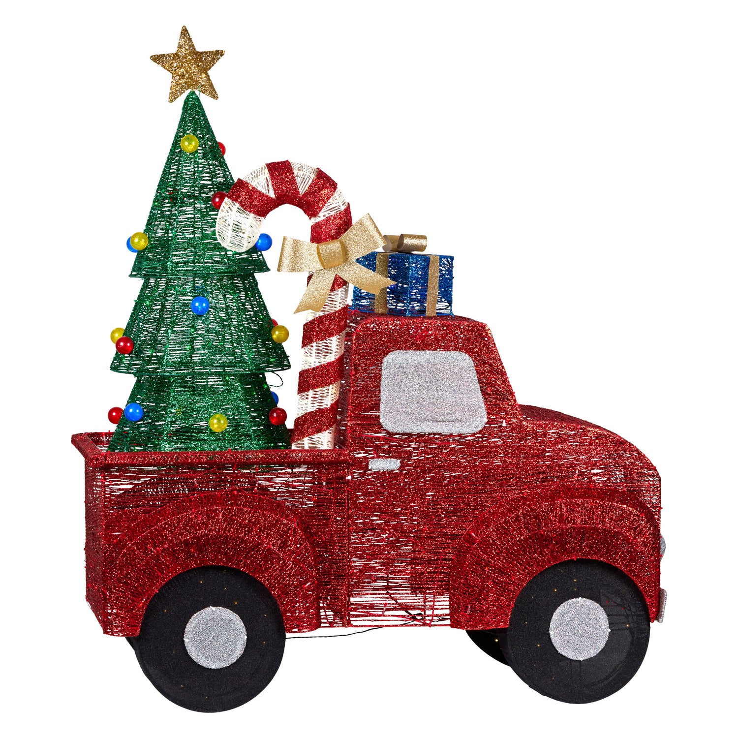 Christabelle 1.4m Christmas Tree Truck Indoor Outdoor Display Decoration LED Lights Front Yard Lawn Statue Ornament-Occasions > Christmas > Christmas Decorations-PEROZ Accessories