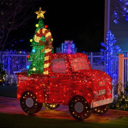 Christabelle 1.4m Christmas Tree Truck Indoor Outdoor Display Decoration LED Lights Front Yard Lawn Statue Ornament-Occasions > Christmas > Christmas Decorations-PEROZ Accessories